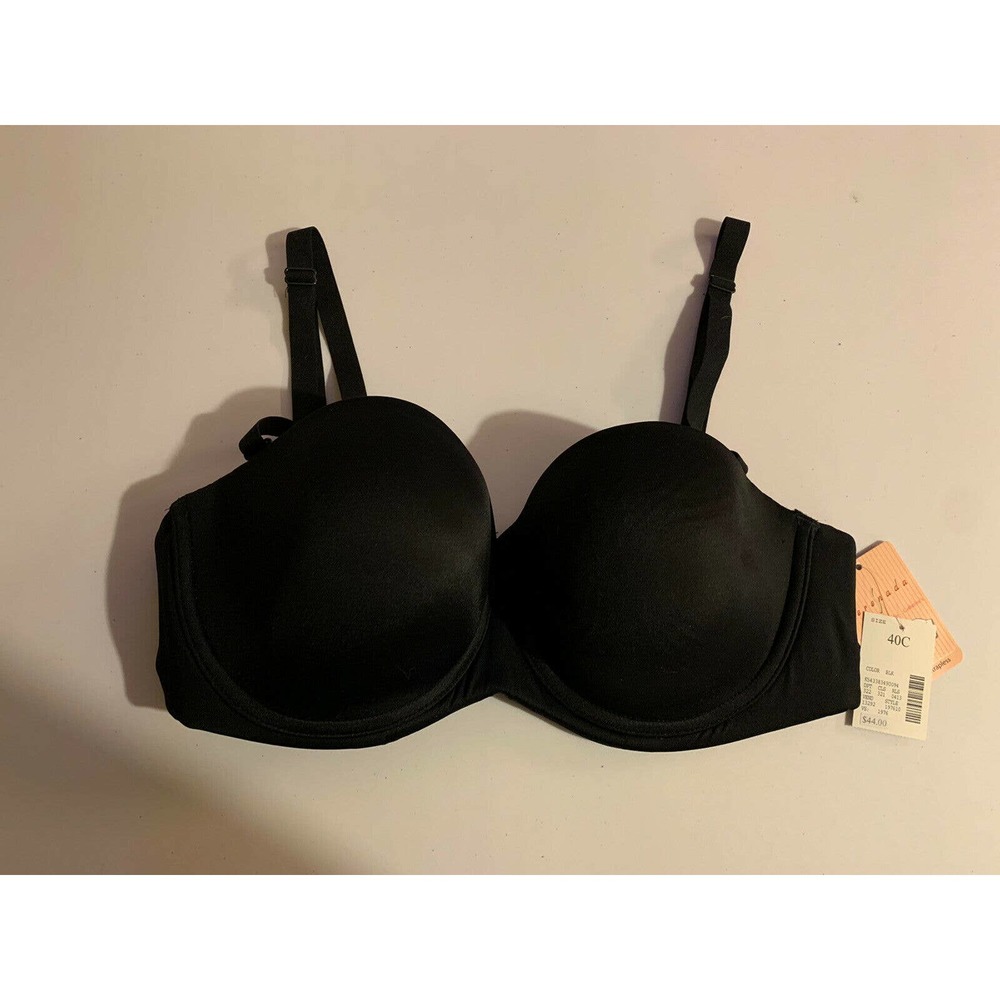 CATHERINES SERENADA Women’s Black Underwire Convertible Strapless Bra 40C NWT